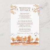 Carte D'accompagnement Automne Brown Arbres d'automne Mariage Détails Car (Devant)