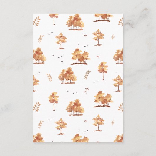 Carte D'accompagnement Automne Brown Arbres d'automne Mariage Détails Car (Dos)