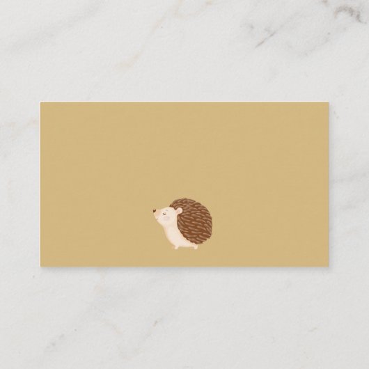 Carte D'accompagnement Automne Brown Hérisson Baby shower Demande de carn (Dos)