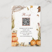 Carte D'accompagnement Automne Citrouille Automne Mariage QR Code RSVP (Devant)