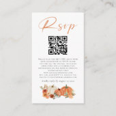 Carte D'accompagnement Automne Citrouille Florals QR Code Mariage RSVP (Devant)