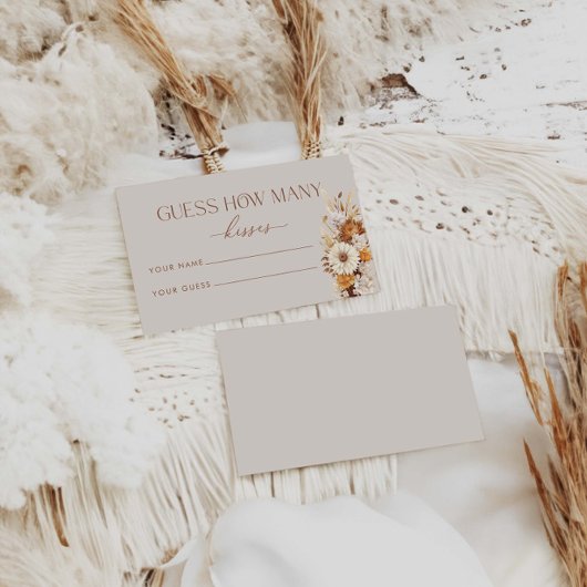 Carte D'accompagnement Automne Devinez combien de baisers jeu nuptiale