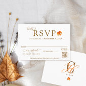 Carte D'accompagnement Automne Feuille Rustique Automne Mariage QR Code R