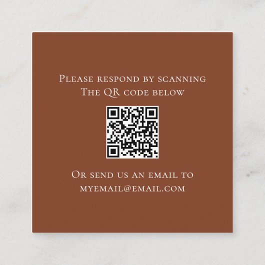 Carte D'accompagnement Automne Feuilles Mariage RSVP QR Code (Dos)