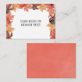 Carte D'accompagnement Automne Feuilles Thanksgiving Place Card (Devant / Derrière)
