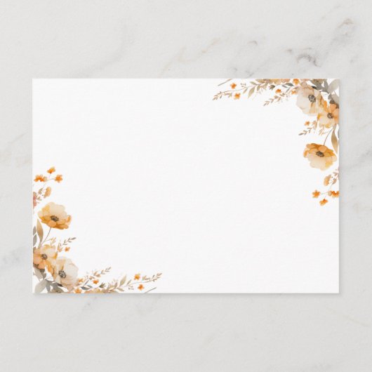 Carte D'accompagnement Automne Fleur sauvage Crest Détails du Mariage (Dos)