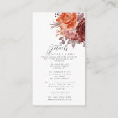 Carte D'accompagnement Automne Floral BoId mariage de fleurs d'aquarelle (Devant)