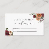 Carte D'accompagnement Automne Floral Combien de baisers jeu nuptiale (Devant)