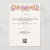 Carte D'accompagnement Automne Floral Détails Mariage (Devant)