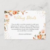 Carte D'accompagnement Automne Floral Feuille Gold Parties scintillant Ma (Devant)