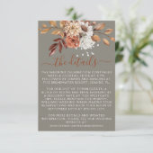 Carte D'accompagnement Automne Floral sur Mariage gris (Debout devant)