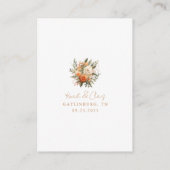Carte D'accompagnement Automne Floral & Verdure Réception Elopement (Dos)
