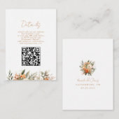 Carte D'accompagnement Automne Floral & Verdure Réception Elopement (Devant / Derrière)