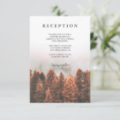 Carte D'accompagnement Automne hiver pins forêt photo chic réception (Debout devant)