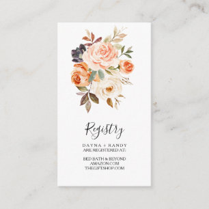 Carte D'accompagnement Automne Jaune Bleu Élégant Registre Cadeaux Florau