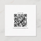 Carte D'accompagnement Automne laisse Mariage QR Code RSVP Carré (Dos)