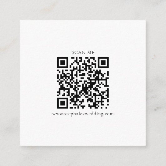 Carte D'accompagnement Automne laisse Mariage QR Code RSVP Carré (Dos)
