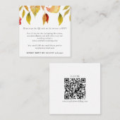 Carte D'accompagnement Automne laisse Mariage QR Code RSVP Carré (Devant / Derrière)