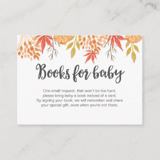 Carte D'accompagnement Automne Livre d'automne Demande Baby shower Insert