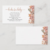 Carte D'accompagnement Automne Livres Floraux Pour Bébé (Devant / Derrière)