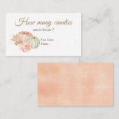 Carte D'accompagnement Automne Pêche Vert Citrouille Combien de bonbons (Devant / Derrière)