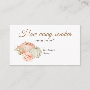 Carte D'accompagnement Automne Pêche Vert Citrouille Combien de bonbons