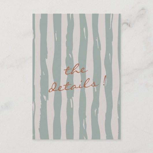 Carte D'accompagnement Automne Pinstripes écrites à la main Détails du Ma (Dos)