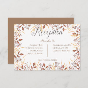 Carte D'accompagnement Automne Rouille & Brown Boho Réception moderne Mar
