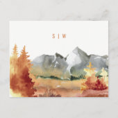 Carte D'accompagnement Automne Rouille Orange Mountain Trees Détails du M (Dos)