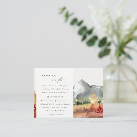 Carte D'accompagnement Automne Rouille Orange Mountain Trees Réception de (Debout devant)