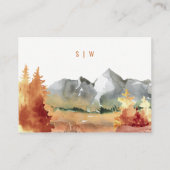 Carte D'accompagnement Automne Rouille Orange Mountain Trees Réception de (Dos)