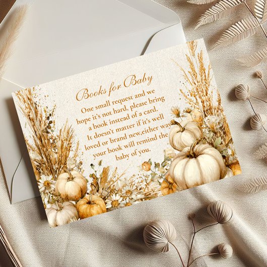 Carte D'accompagnement Automne Rustic Citrouille Livres pour bébé