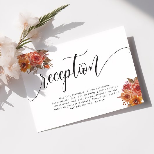 Carte D'accompagnement Automne Rustique Automne Floral Mariage Réception