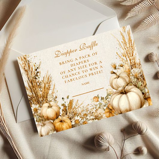 Carte D'accompagnement Automne Rustique Citrouille Diapper Raffer