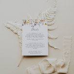 Carte D'accompagnement Automne Sunshine Elegant Fleur sauvage Détails du<br><div class="desc">Ce soleil d'automne élégant mariage détails fleur sauvage carte d'enceinte est parfait pour un mariage rustique. Le design se compose de multiples aquarelles violet,  violet,  fleurs jaunes,  bourgeons bordeaux et feuillage vert olive magnifiquement regroupés en bouquets.</div>