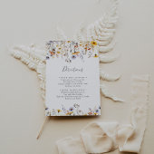 Carte D'accompagnement Automne Sunshine Fleur sauvage Mariage Instruction