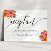 Carte D'accompagnement Automne Terracotta Floral Mariage Réception