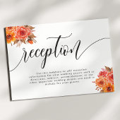 Carte D'accompagnement Automne Terracotta Floral Mariage Réception