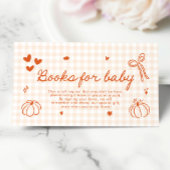 Carte D'accompagnement Automne Un Petit Baby shower Citrouille Livres Pou