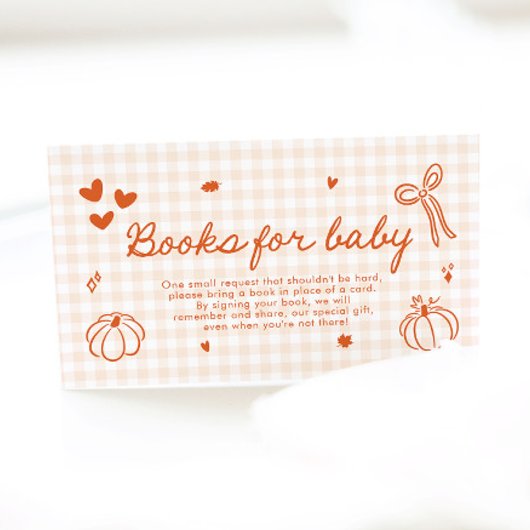 Carte D'accompagnement Automne Un Petit Baby shower Citrouille Livres Pou