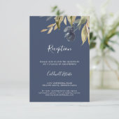 Carte D'accompagnement Automne Végétation Marine Mariage Réception Insert (Debout devant)