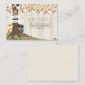 Carte D'accompagnement Automne Woodland Créatures Baby Girl Diaper Raffle (Devant / Derrière)