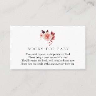 Carte D'accompagnement Autumn Burgundy Livres for Baby Encape Card