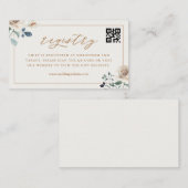 Carte D'accompagnement Autumn Floral Bridal Shower QR Code Gift Registry (Devant / Derrière)