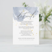 Carte d'accompagnement aux détails dorés et bleus (Debout devant)