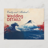 Carte D'accompagnement Avec le code QR Harmonie japonaise avec Fuji (Devant)