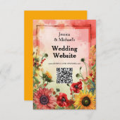 Carte D'accompagnement 🌻 avec le site Web mariage de code QR (Devant / Derrière)