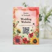 Carte D'accompagnement 🌻 avec le site Web mariage de code QR (Debout devant)
