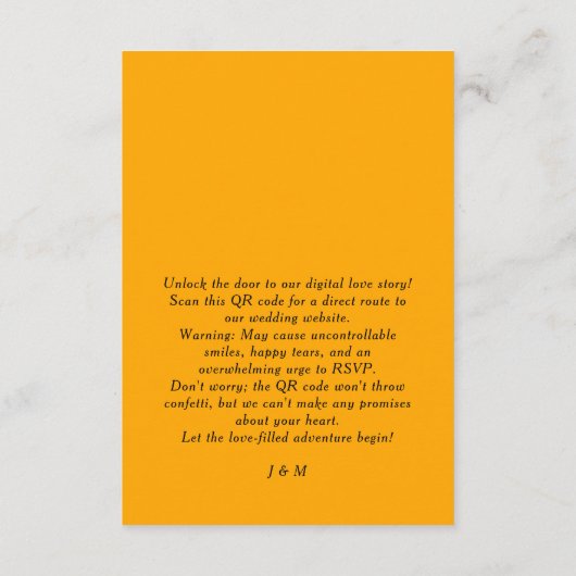 Carte D'accompagnement 🌻 avec le site Web mariage de code QR (Dos)