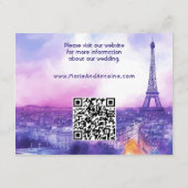 Carte D'accompagnement Avec les détails du mariage en code QR (Dos)